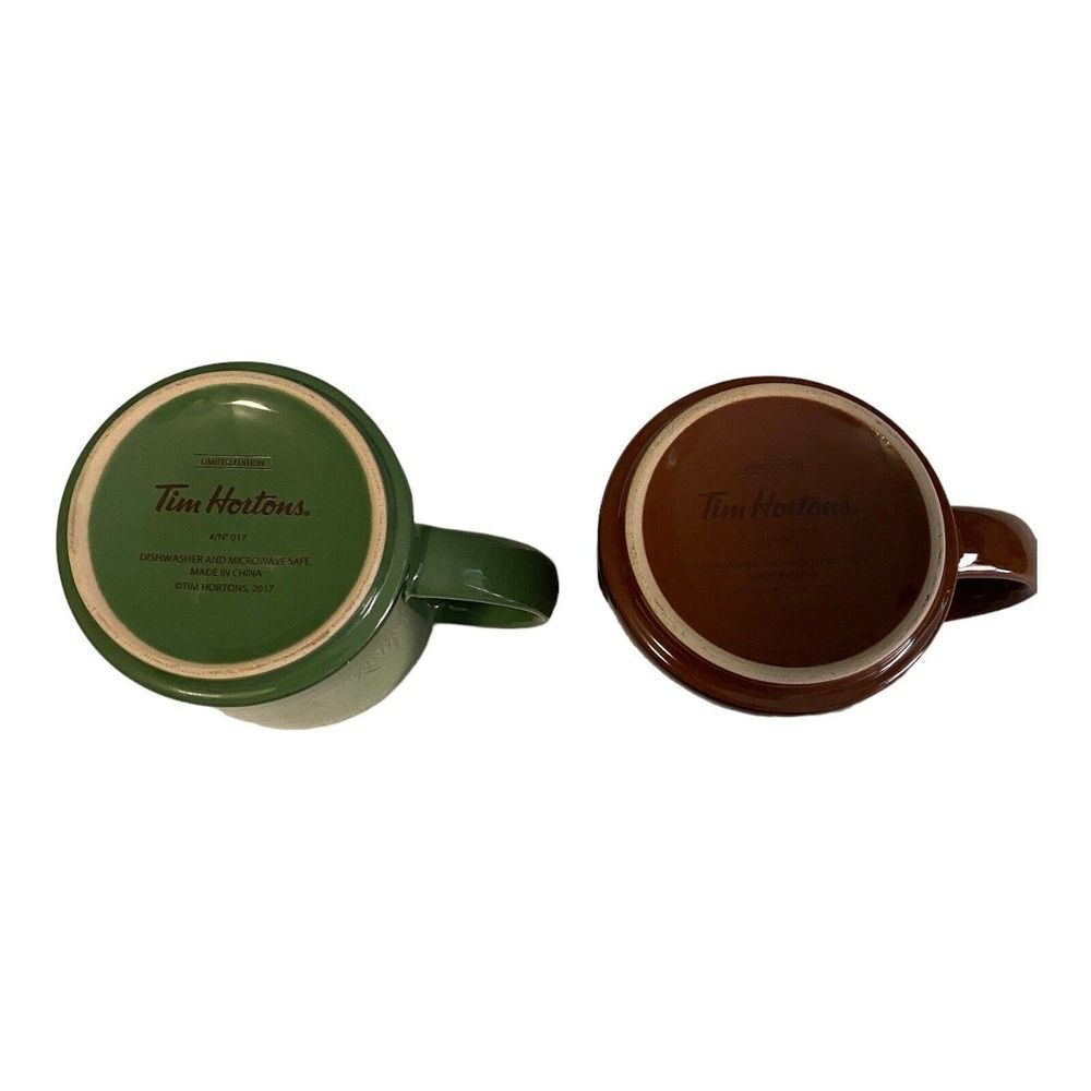 Pair Of 2017 Limited Edition Tim Hortons #17 Beaver & Geese Mugs - Picture 8 of 16